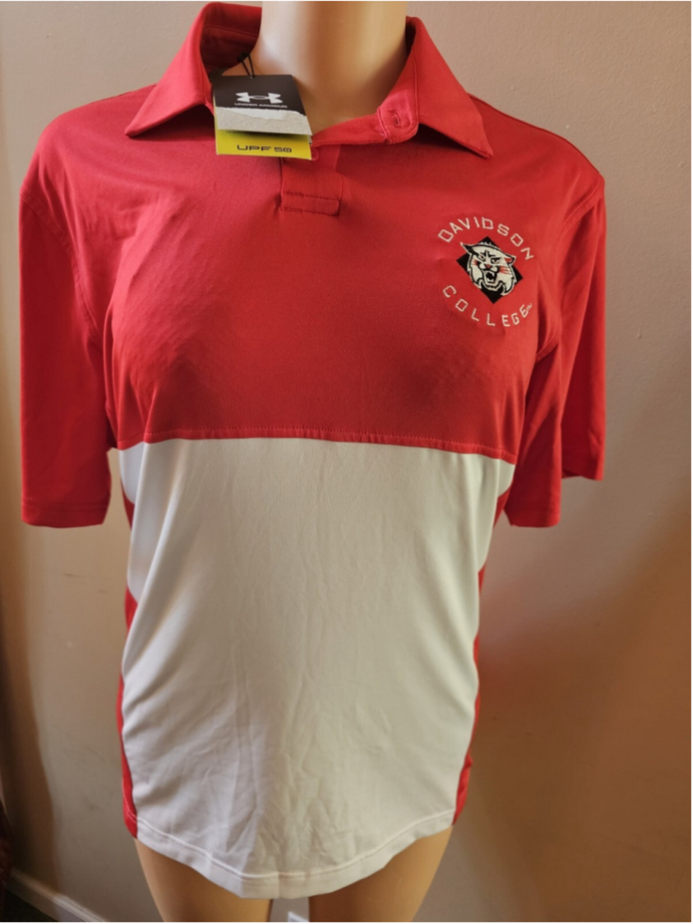 Under Armour Davidson College Wildcats Football Unisex Polo Shirt Sz S